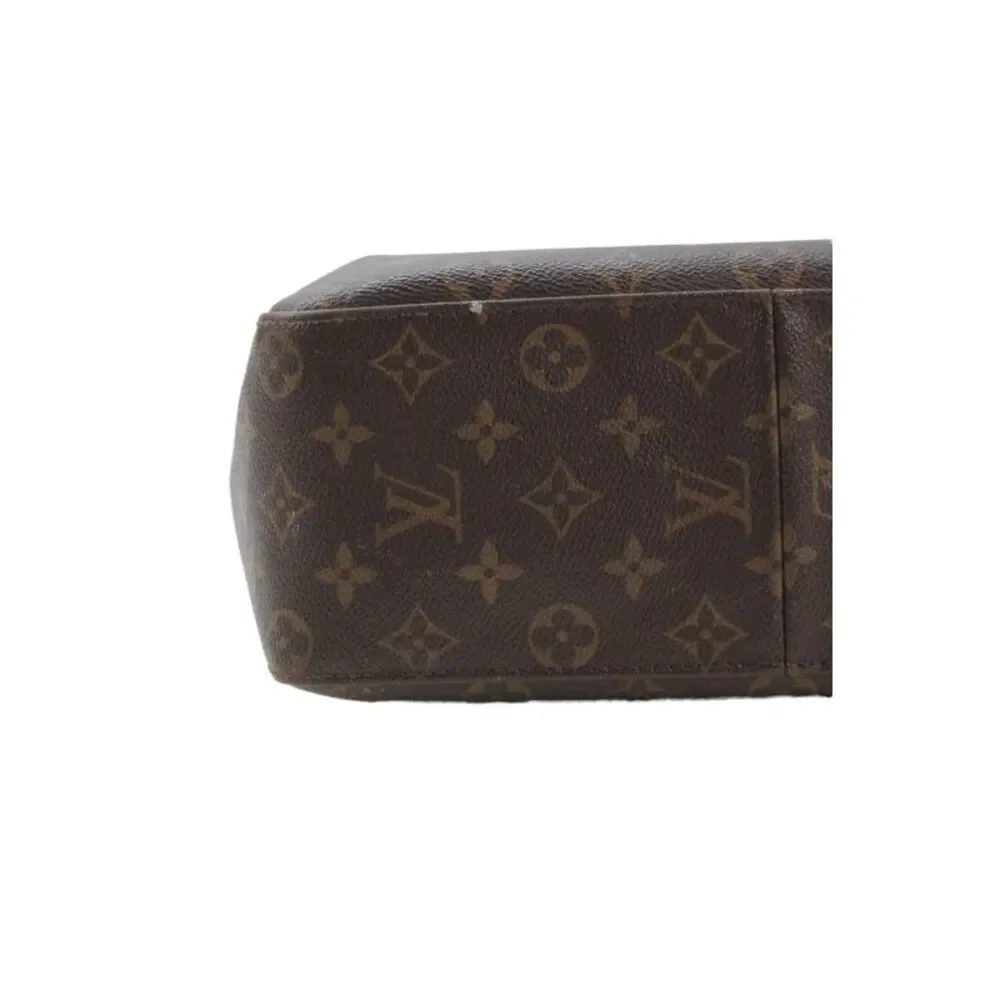 Louis Vuitton Womens Canvas Monogram Print Looping GM Tote Handbag Brown